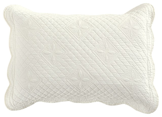 Sage Garden Luxury Pure Cotton Quilted Pillow Sham - Contemporary -  Pillowcases And Shams - by Calla Angel | Houzz