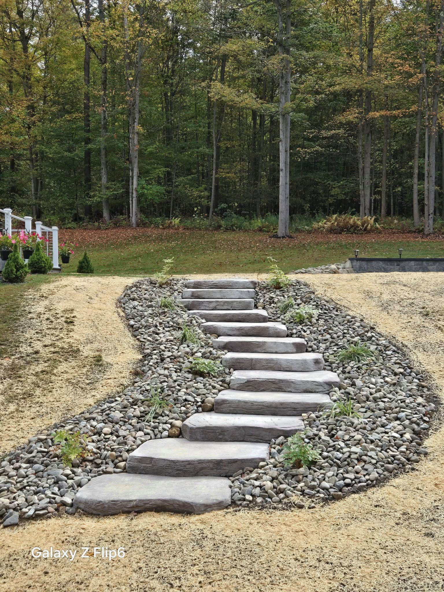 Patio sitting wall & steps