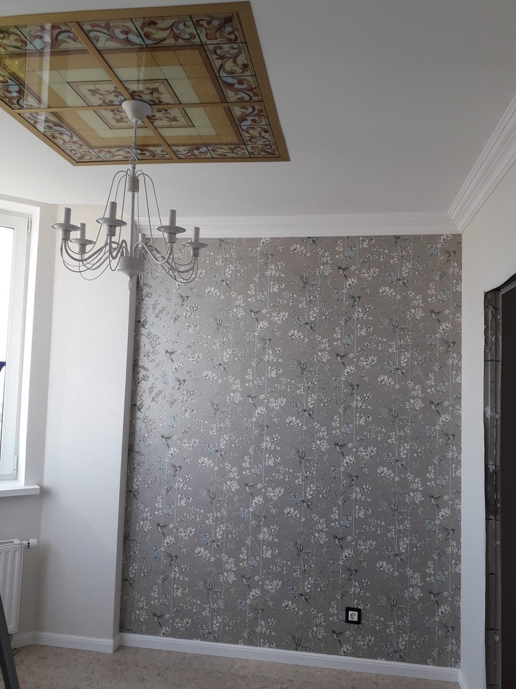 Квартира в стиле современной классики в фиолетовых тонах