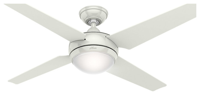 Hunter Sonic Ceiling Fan With Light And Handheld Remote Sonic 1 Light 52 In Indoor Ceiling Fan White