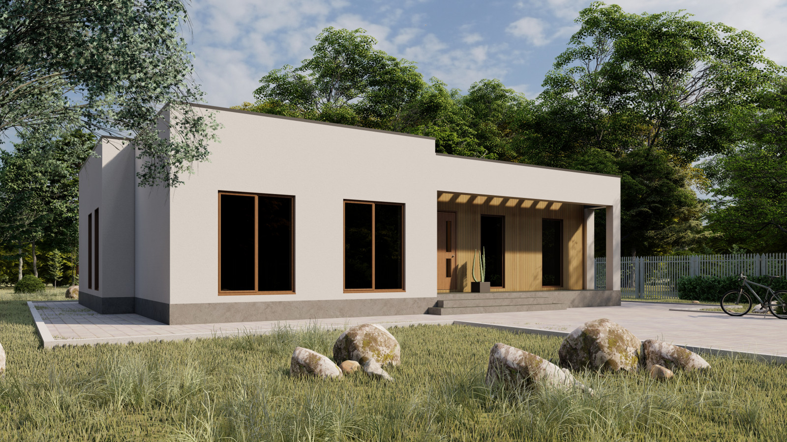 Проект дома №159 с плоской кровлей площадью 180 м2