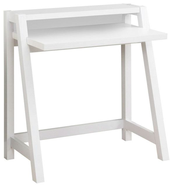 White Modern Minimalist Compact Laptop Computer Desk