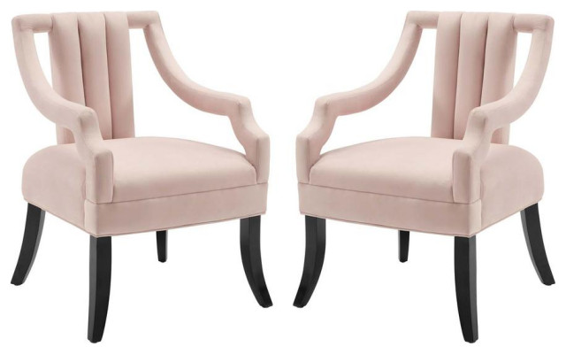 Harken Accent Chair Performance Velvet Set of 2 - Pink EEI-4429-PNK