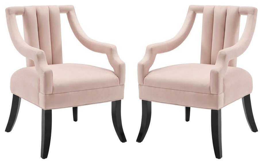 Harken Accent Chair Performance Velvet Set of 2 - Pink EEI-4429-PNK