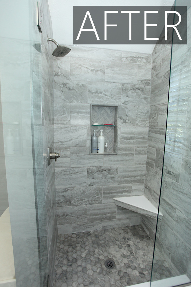 Example of a transitional bathroom design in Indianapolis
