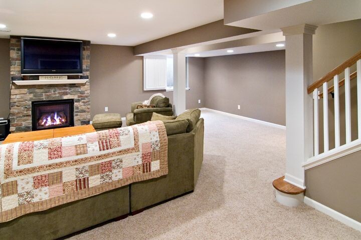 Basement - transitional basement idea in Charleston