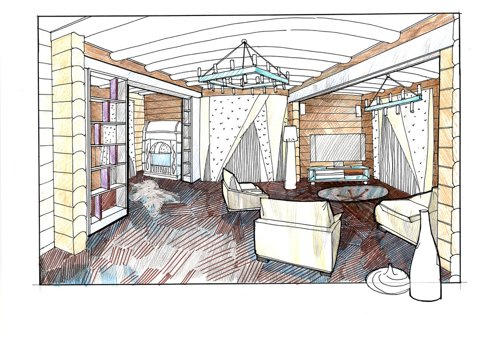 Интерьер загородного дома в Мичуринском