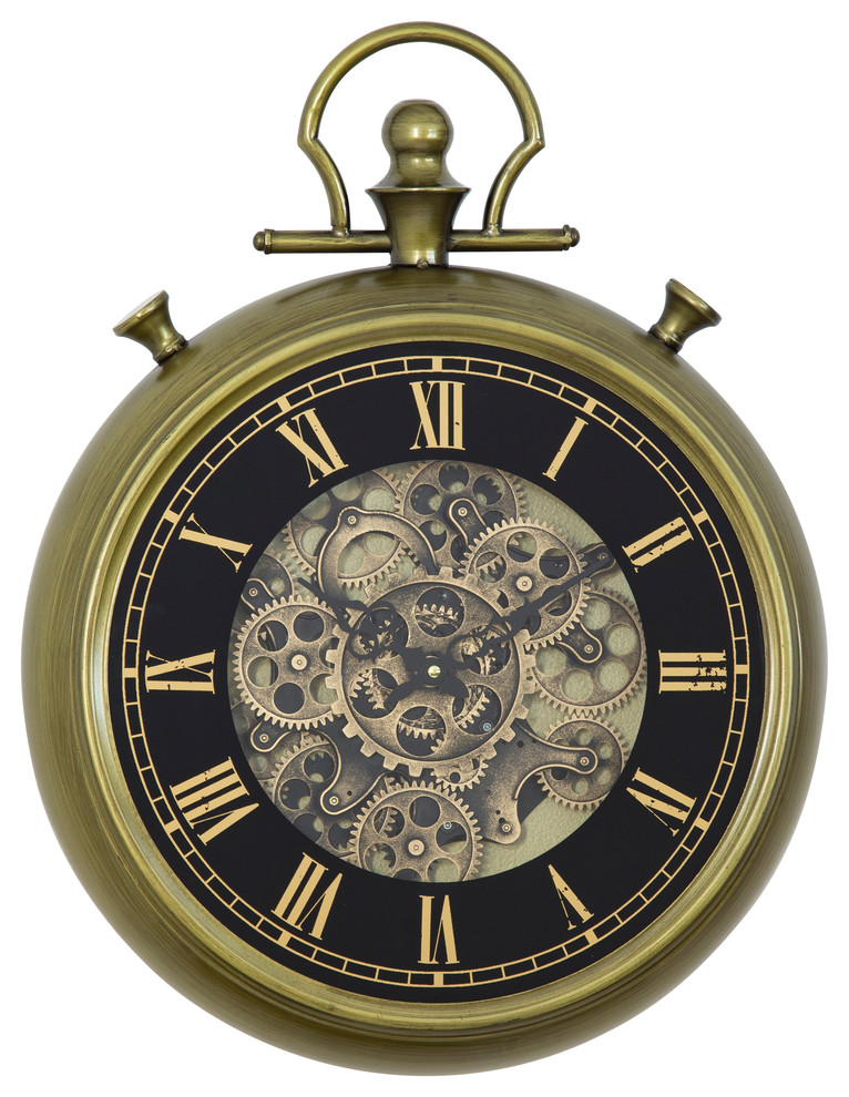 Simple Pocket Watch Gear Clock - Traditional - Wall Clocks - by HedgeApple  | Houzz