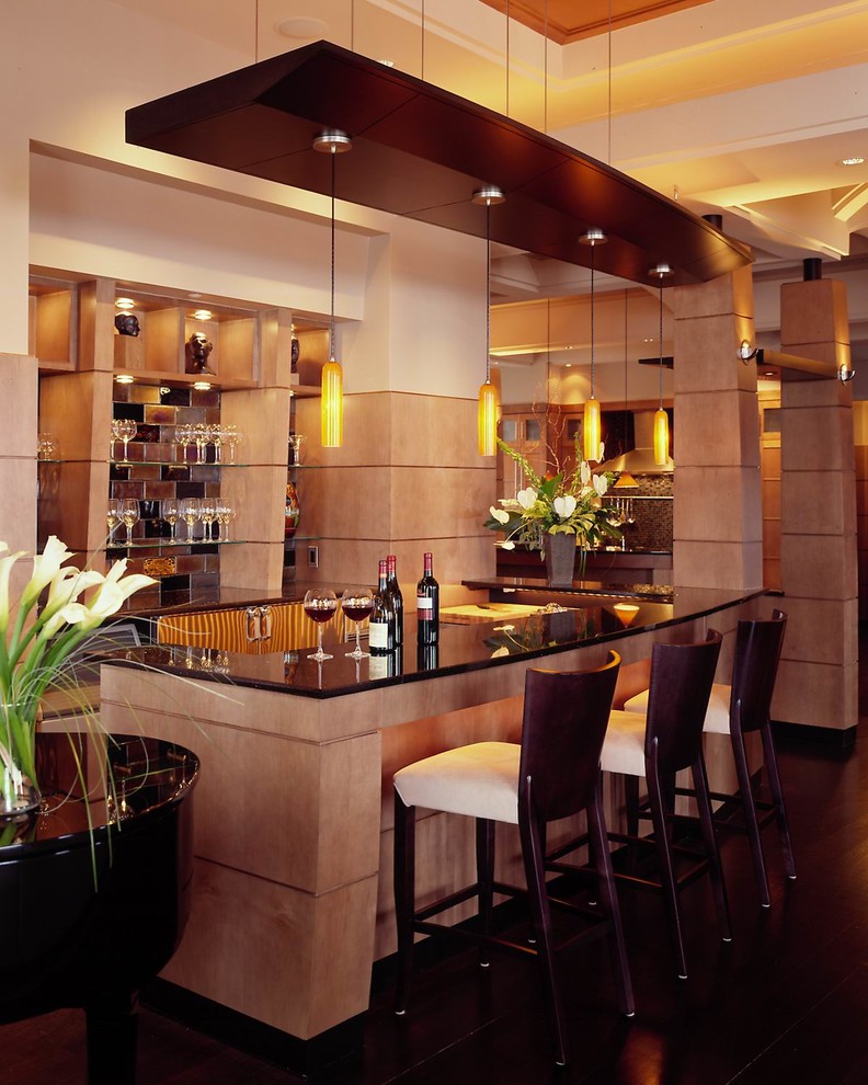 Design ideas for a contemporary home bar in Atlanta.