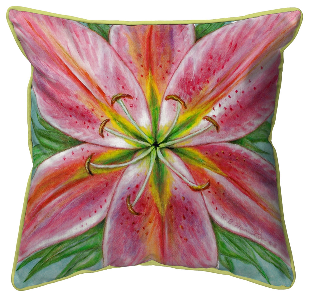 Pink Lily Large Indoor/Outdoor Pillow  18x18