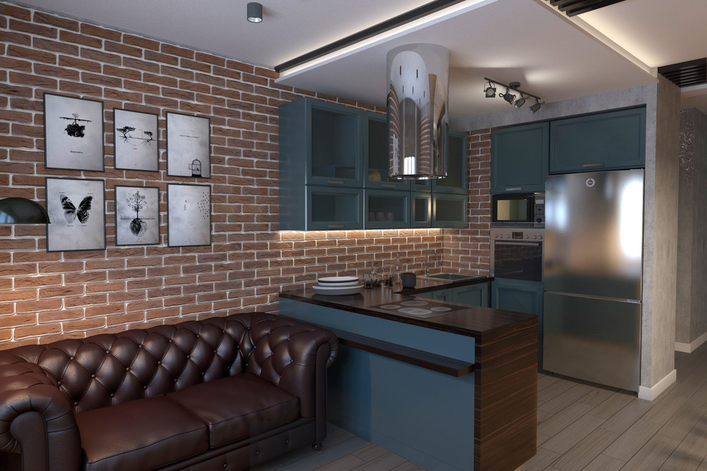 кухня-гостиная лофт