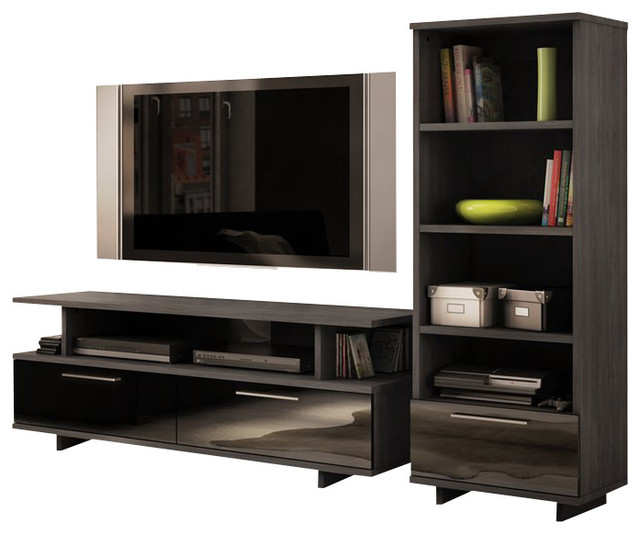 South S Reflekt Tv Stand In Gray Oak Finish