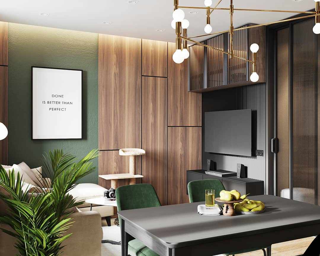 Проект кухни - гостиной 19м2