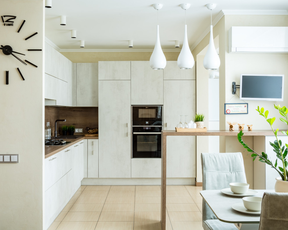 Кухня с фасадами под бетон в Заречном