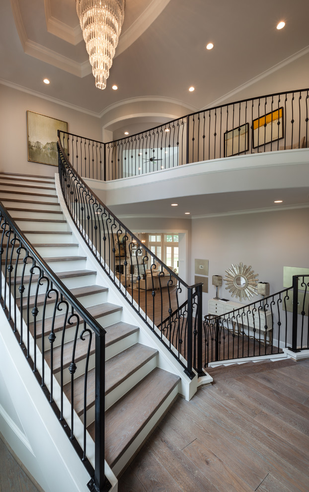 Inspiration for a transitional staircase in Houston.