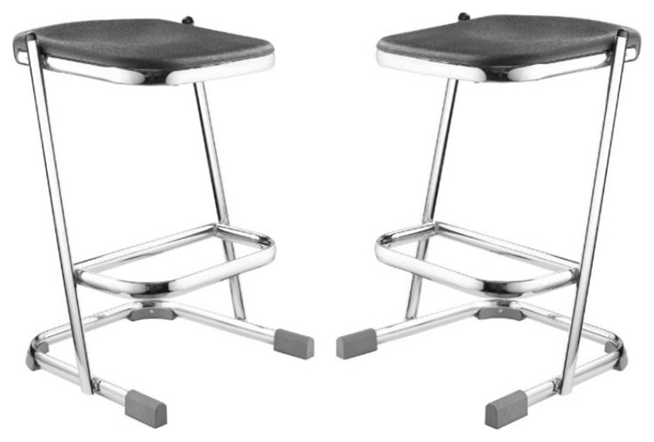 Home Square 6600 Series 24" Metal Elephant ZStool in Black & Chrome