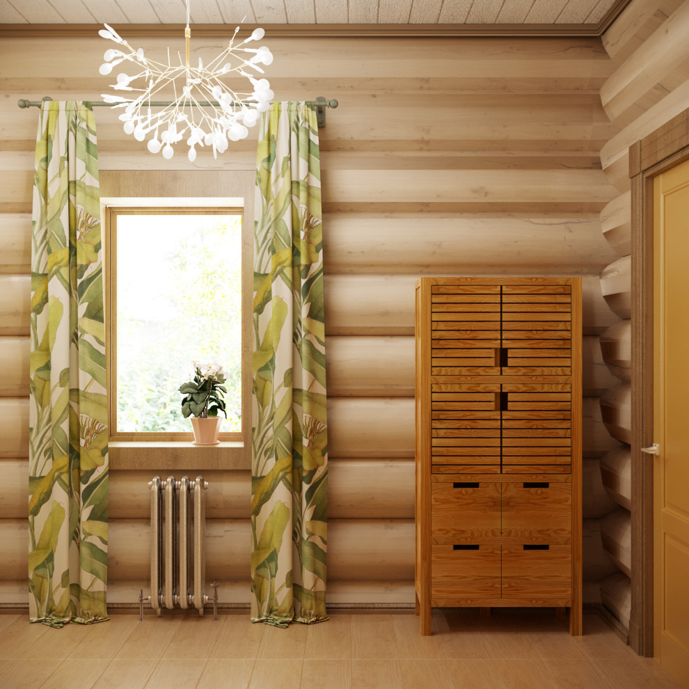 Деревянный дом из дикого бревна