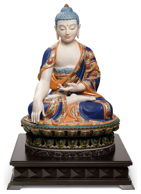 Lladro Shakyamuni Buddha Orange Figurine