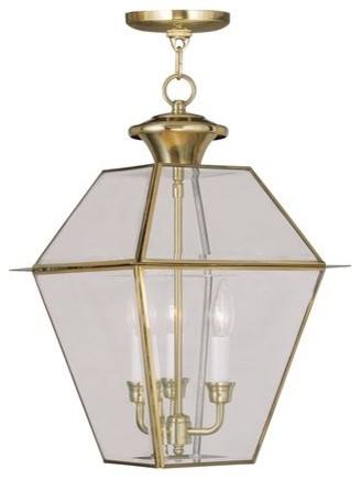 Westover Outdoor Chain-Hang Light, Polished Brass