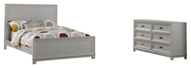 Victoria 2 Piece Bed And Dresser Set Transitional Kids Bedroom
