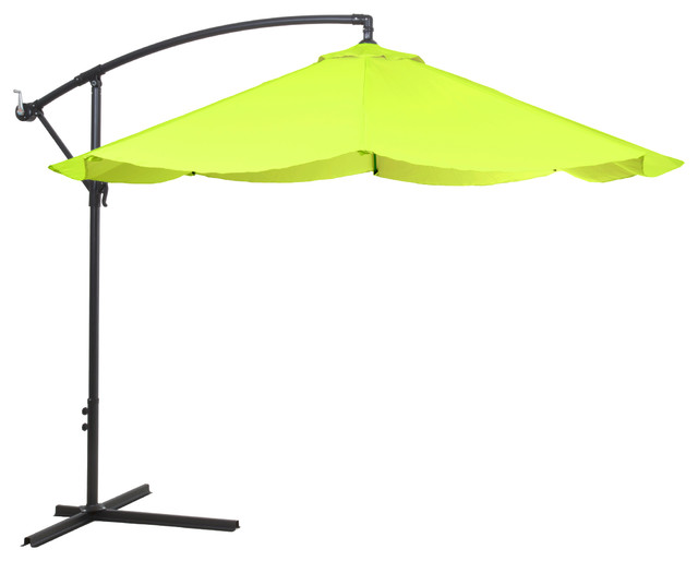 Pure Garden Offset 10 Aluminum Hanging Patio Umbrella Lime Green