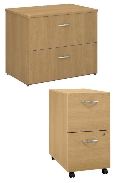 Value Pack Lateral File Assembled And 2 Drawer File Cabinet In Light Oak Contemporary Filing Cabinets By Homesquare