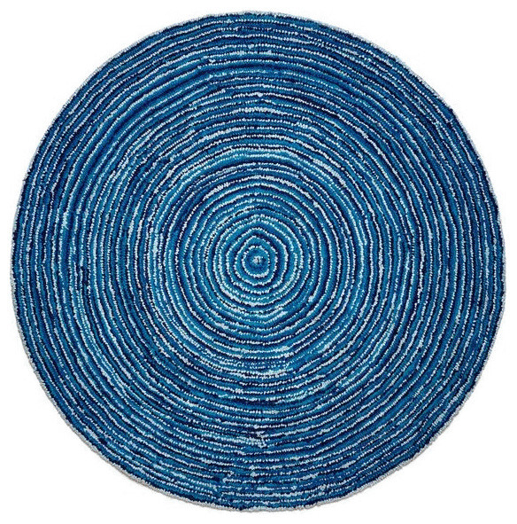 Anji Mountain Bamboo Rug Co Atlas Area Blue 6 X6 Round