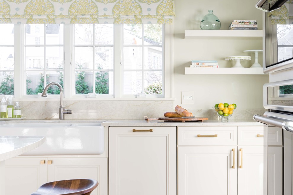 Transitional kitchen photo in Boston