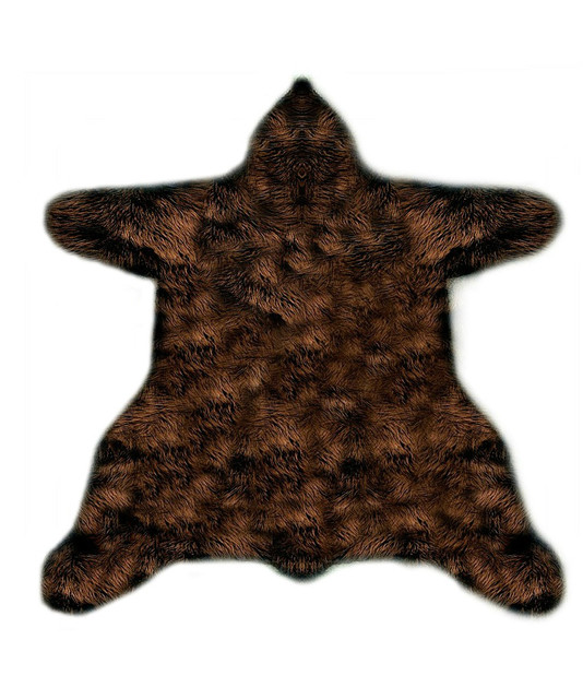 Premium Faux Fur Bear Skin Rug Contemporary Novelty Rugs by Fur