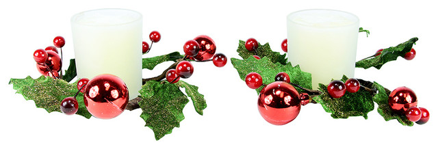 pack of 2 iced pine cone holly berry christmas candle rings with candles - Decorative Christmas Candle Rings pack of 2 iced pine cone holly berry christmas candle rings with candles - Decorative Christmas Candle Rings