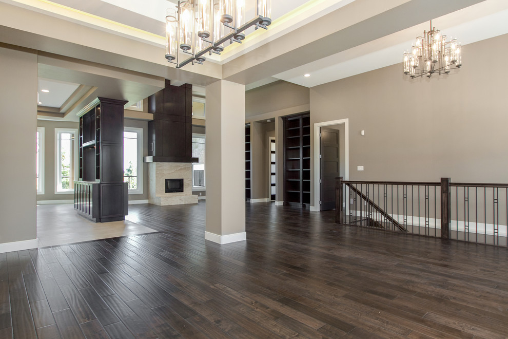 Inspiration for a transitional home design remodel in Edmonton