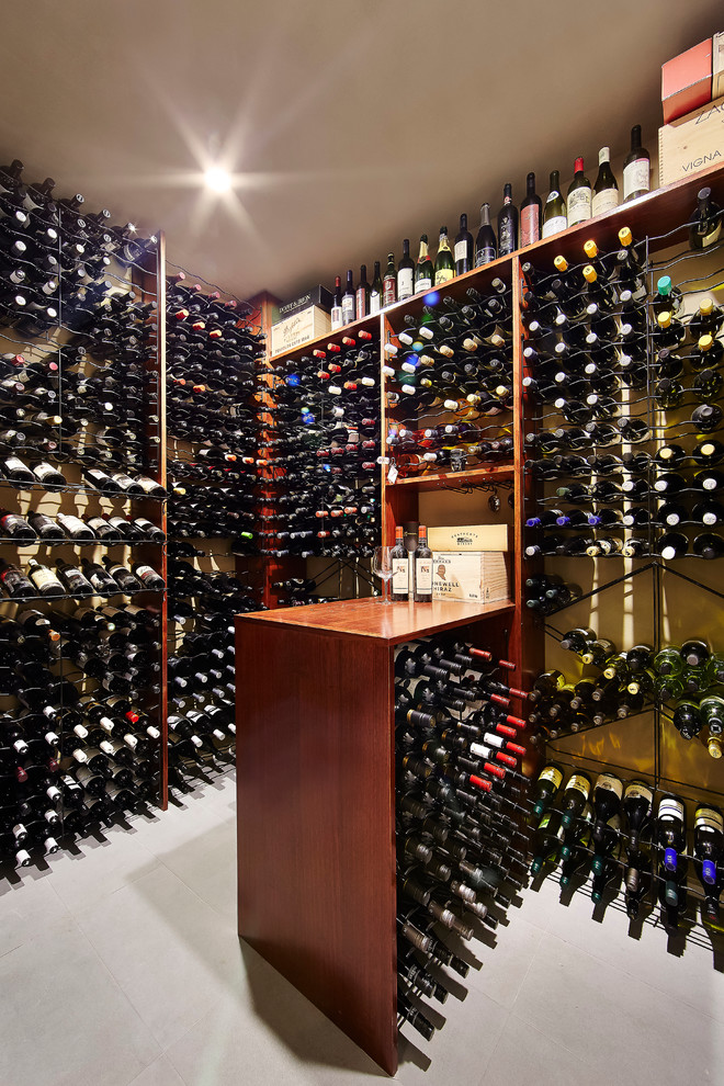 Inspiration for a small modern wine cellar in Melbourne.