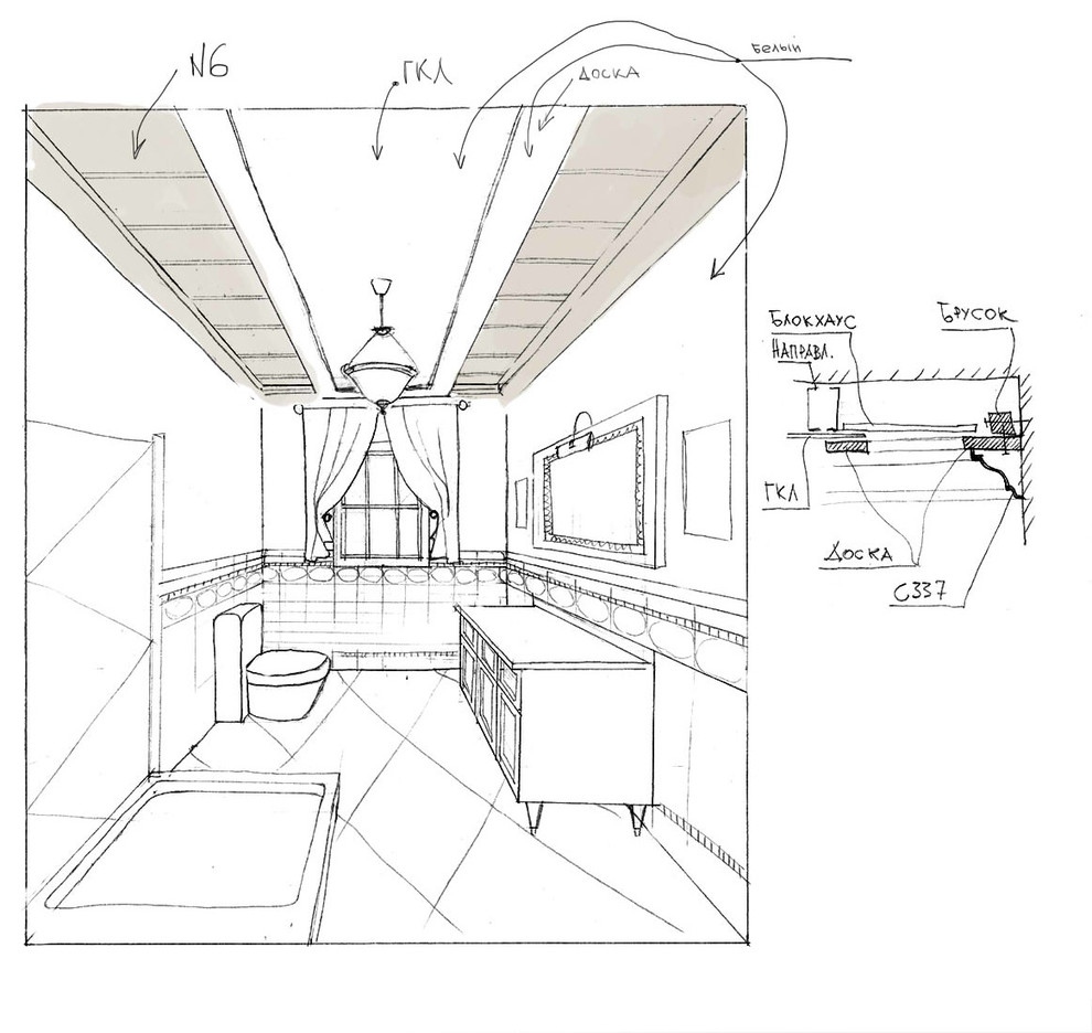 Дизайн-проект интерьера коттеджа у залива