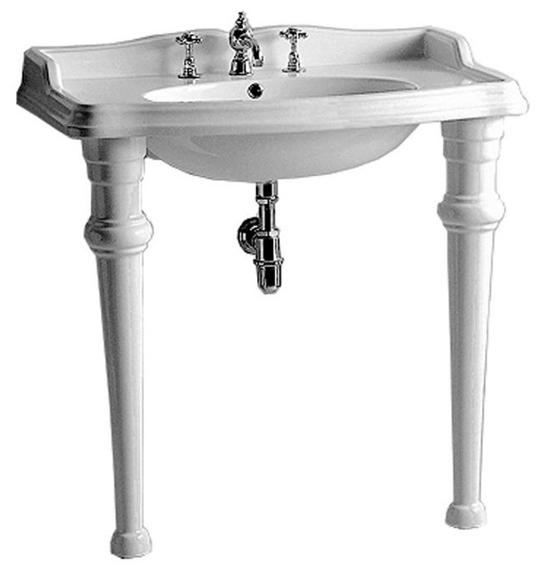Whitehaus Isabella Rectangular Console W Integrated Oval Bowl