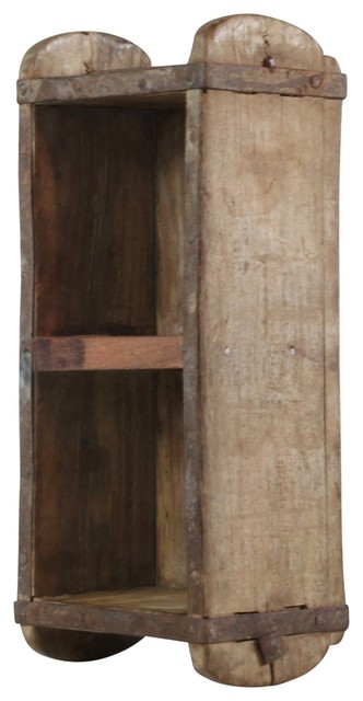 Vintage Wood Brick Mold Shadow Box Divider Wall Shelf Hanging Rustic