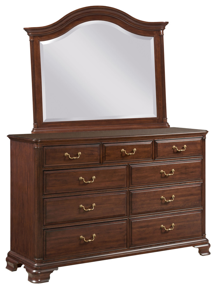 Kincaid Furniture Hadleigh Drawer Dresser With Landscape Mirror Traditional Dressers By