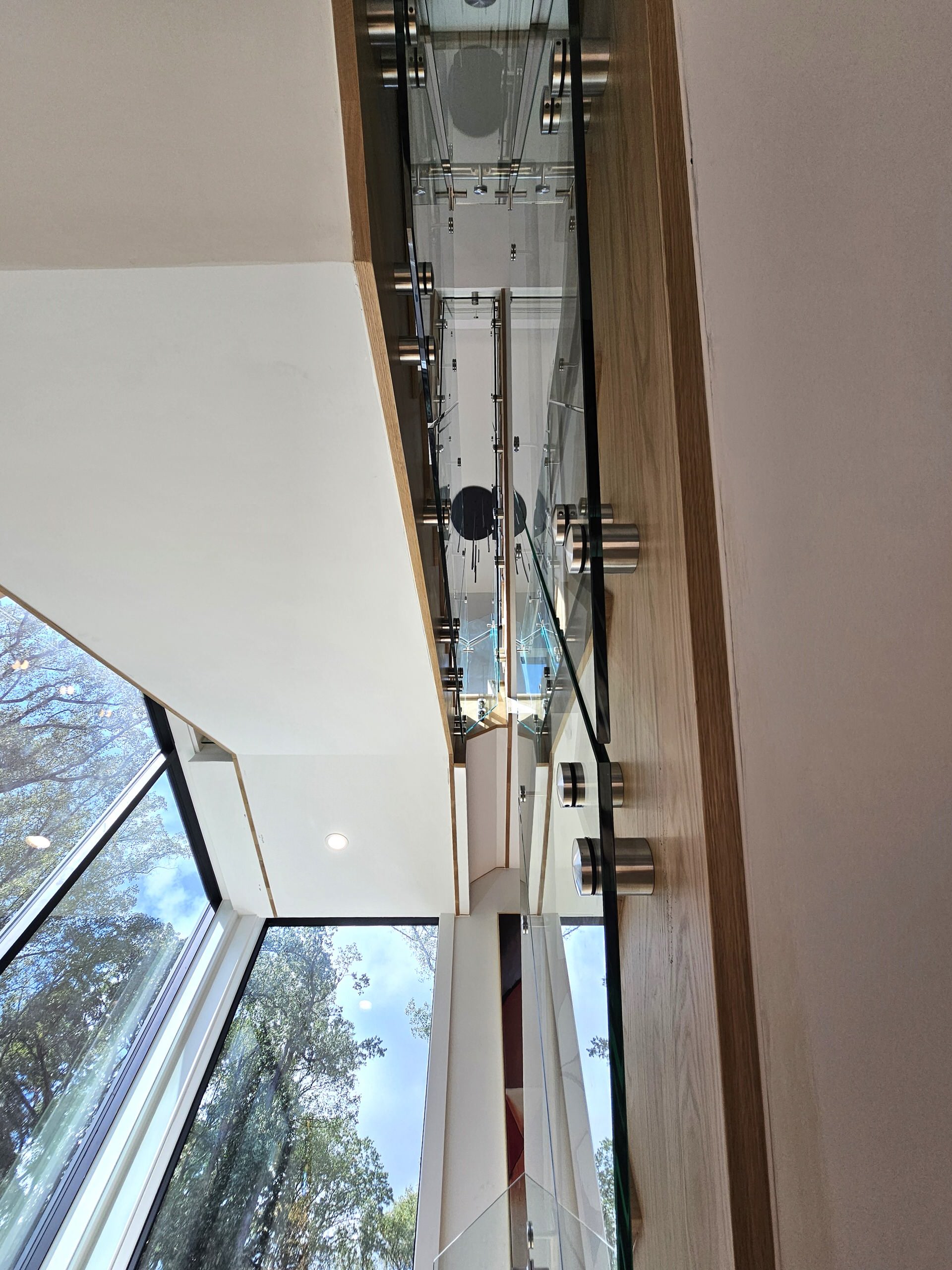 129_White Oak Slanted Riser Modern Stair, Mclean, VA 22102