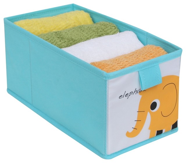 Redmon Kids Safari Elephant Box, Blue Contemporary Kids Storage