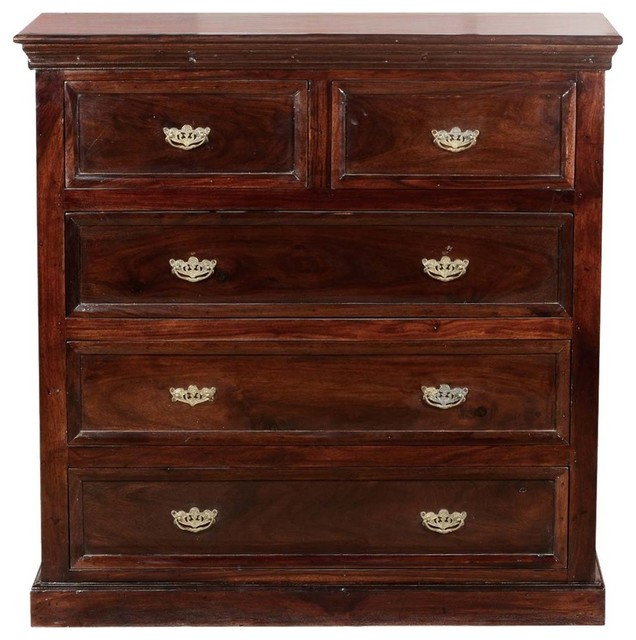 Traditional Lingerie Dresser Solid Wood 5 Drawer Hand Crafted Bedroom Chest Sale