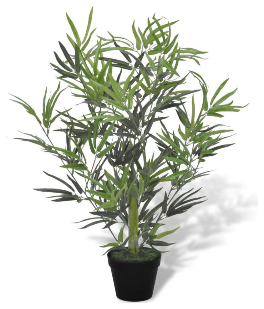 Artificial Bamboo Tree With Pot 31" Contemporary Artificial Plants And Trees by