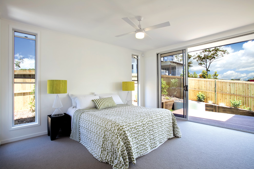 Contemporary bedroom in Sunshine Coast.