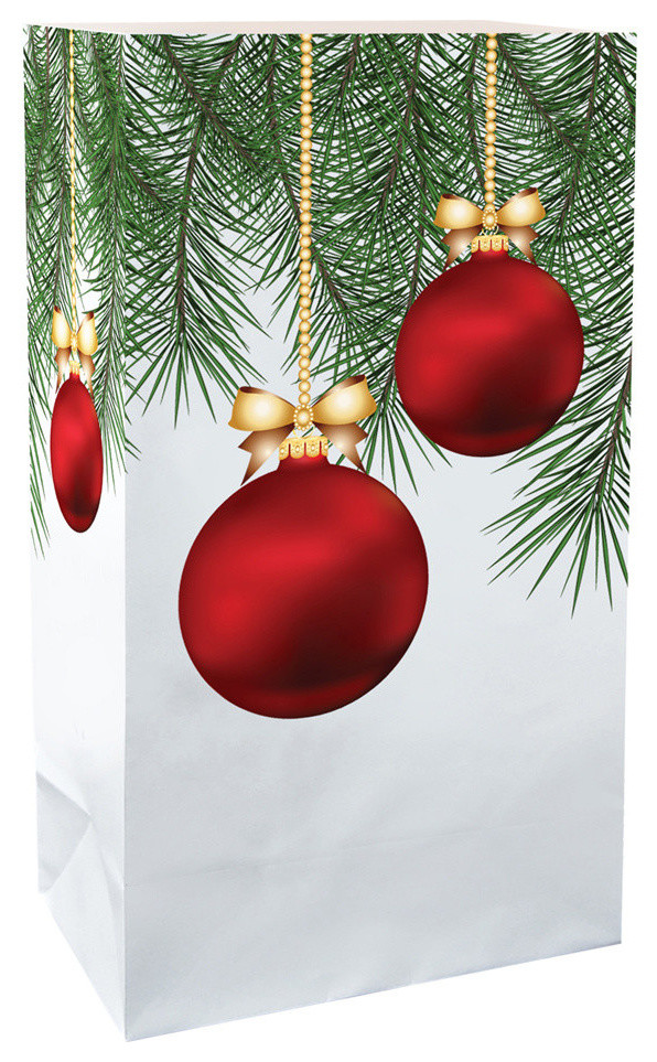 Luminaria Bags, Christmas Balls, Set of 24