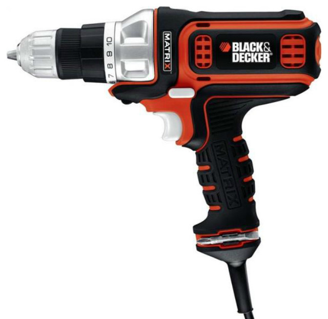 Black and Decker Matrix Ac Corded Drill, 12 Volt Traditional Power