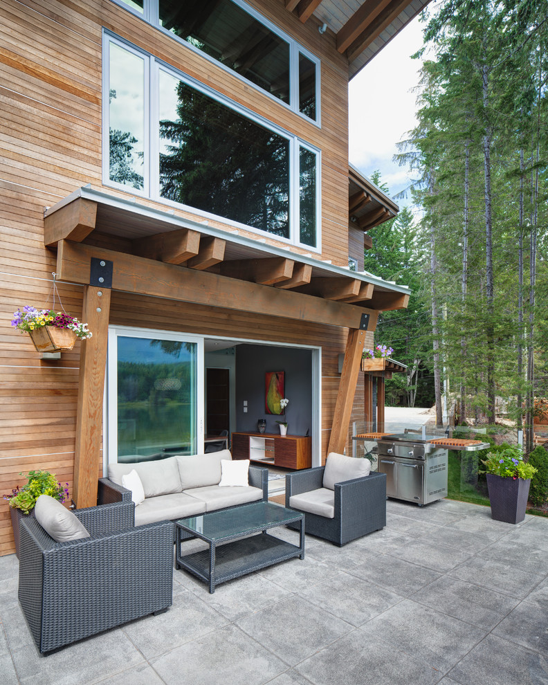 Design ideas for a contemporary patio in Vancouver with no cover.