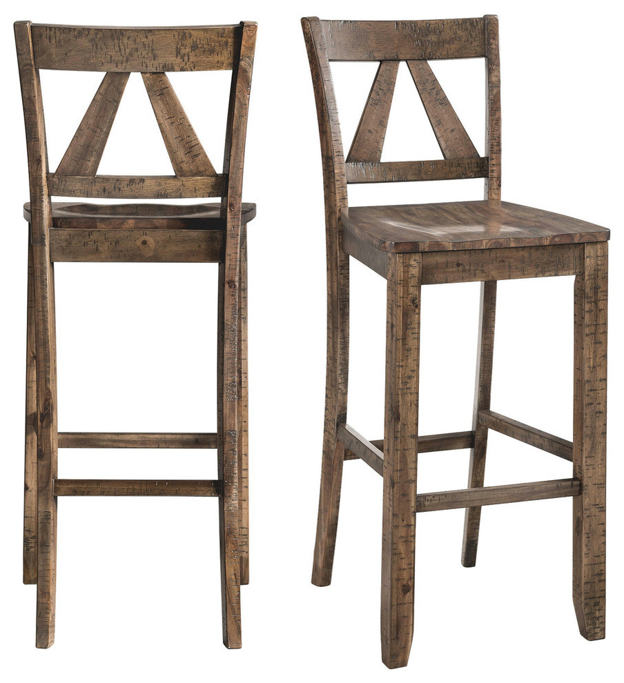 Picket House Furnishings Flynn 30" Bar Stool Set Rustic Bar Stools