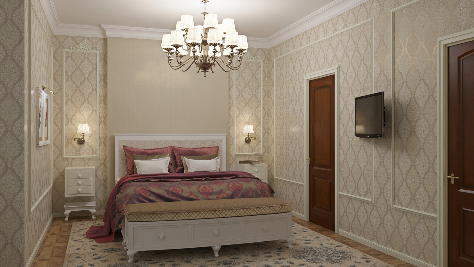 Хозяйская спальня в классическом стиле