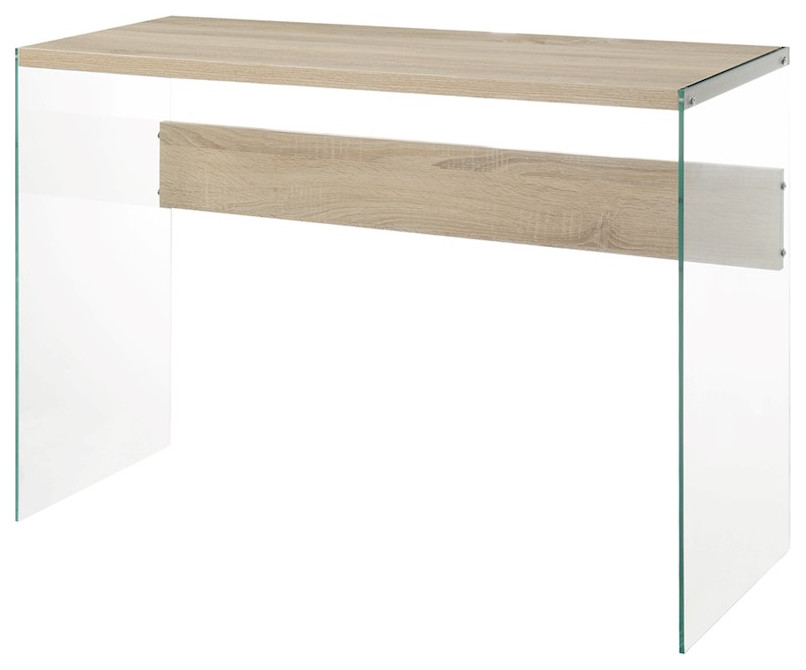 Convenience Concepts SoHo Console Table, Weathered White/Glass