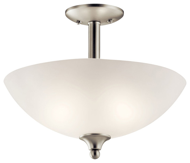 Jolie LED 2 light Pendant/Semi Flush in Brushed Nickel - Transitional ...