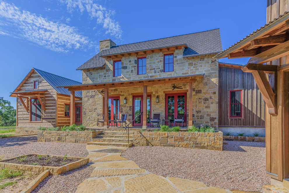 Inspiration for a rustic home design remodel in Austin