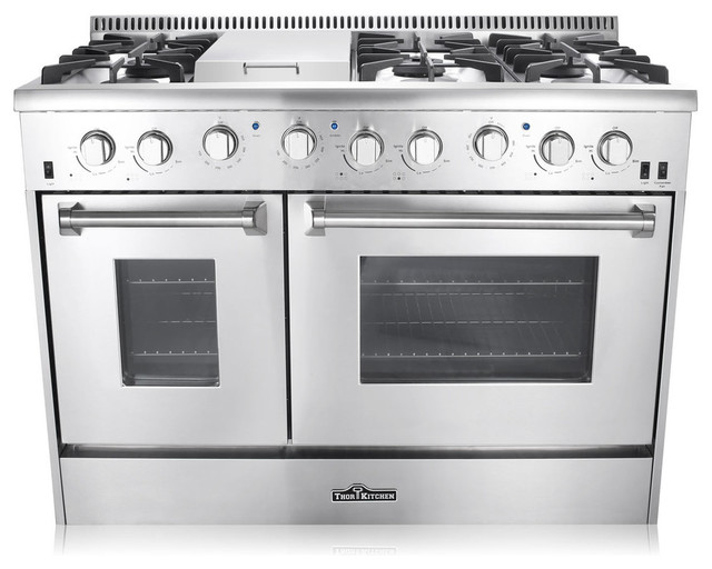 Thor Kitchen 48" Double Oven Gas Range Modern Gas Ranges And